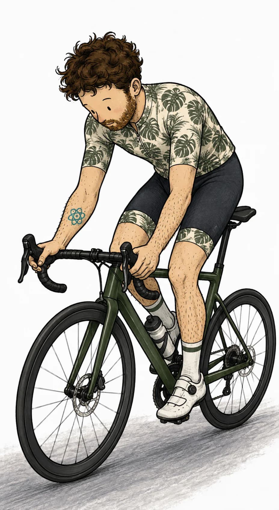 Un cycliste concentré sur sa route, une image de l'attention portée aux autres
